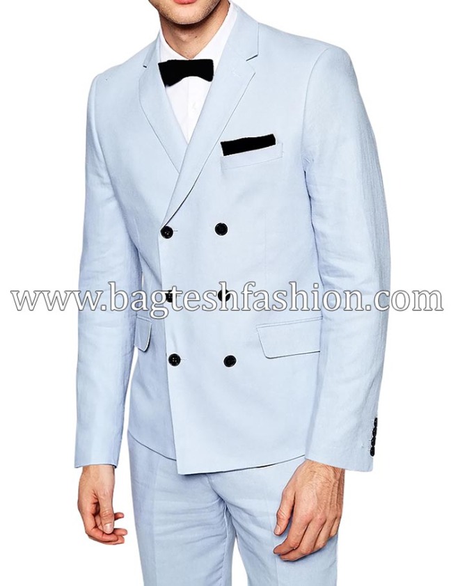 Buy Double Breasted Linen Partywear Suit Online