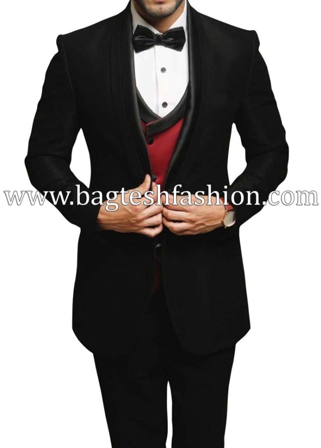 Buy Designer Black Latest Partywear Suit Online